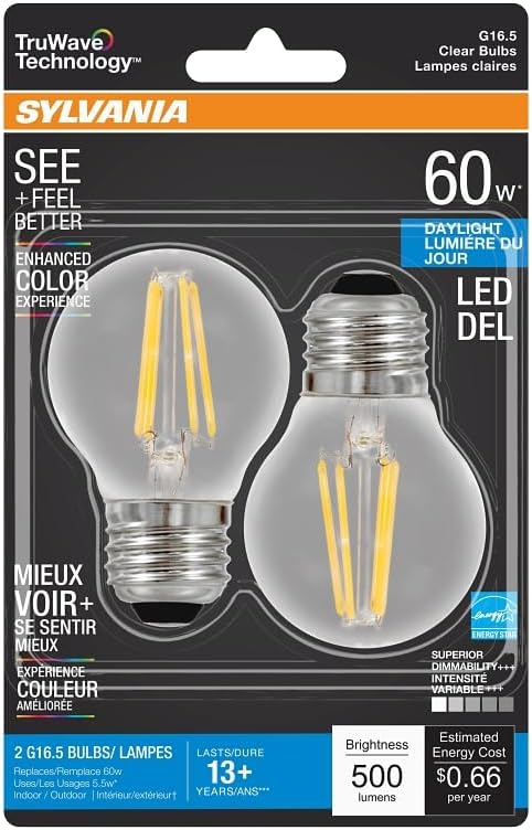 SYLVANIA Bulb LED G16.5 DAYLGHT CLR 60W 40851