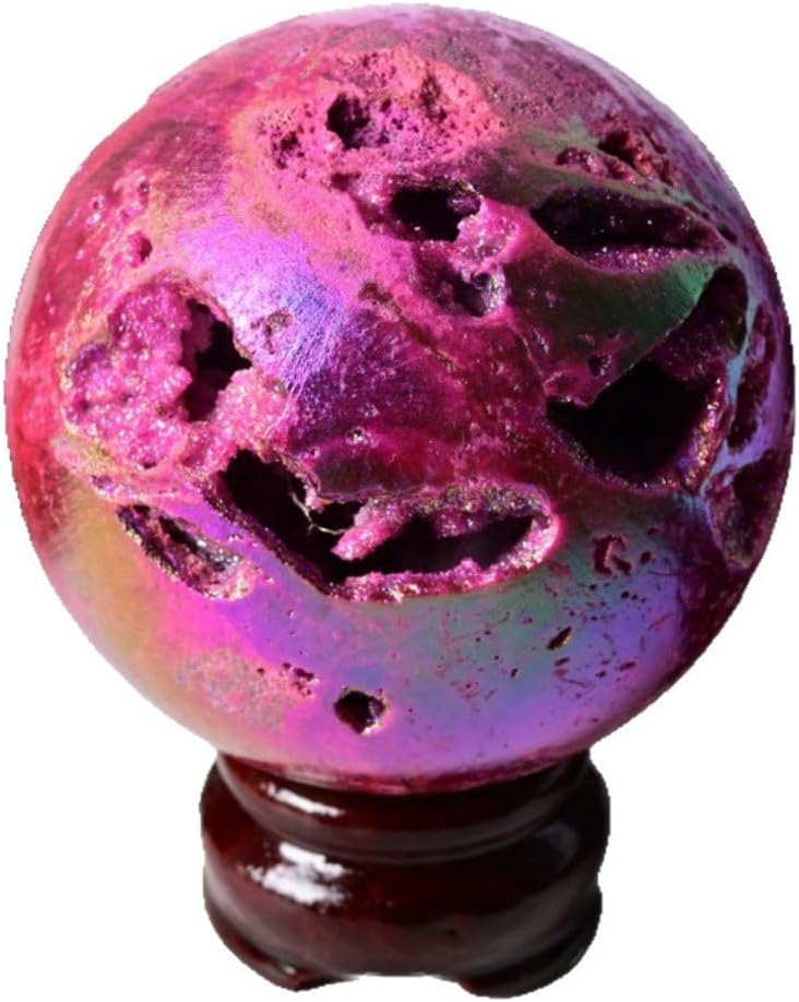 Titanium Coated Sphalerite Sphere,Sparkling Crystal Ball, Polished Stone for Modern Home & Office Desk Decor, Gemstone Gift,6~7cm