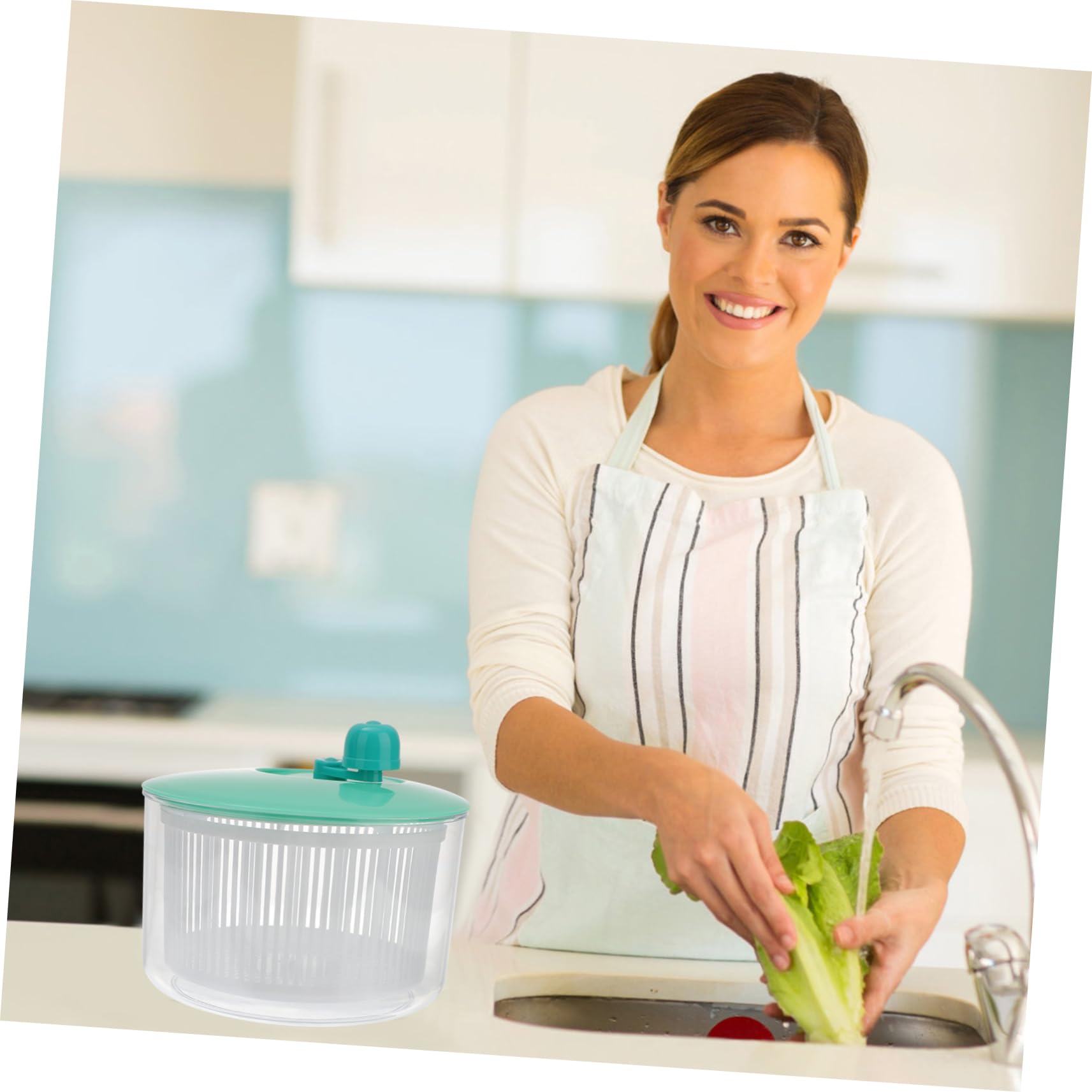 GRIRIW Fruit and Veggie Spinner Dryer Salad Drain Basket 2.5l Pp Material Efficient Drainage Design