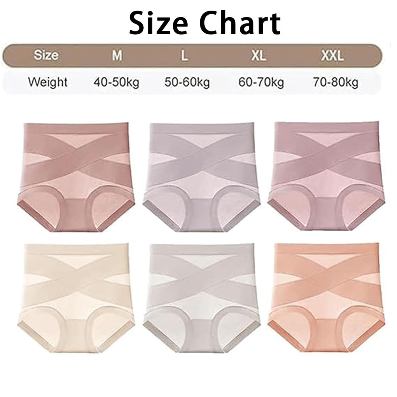 Lushtush Culotte gainante ultra confortable et étanche pour femme Taille haute avec contrôle du ventre, 6 pièces., M