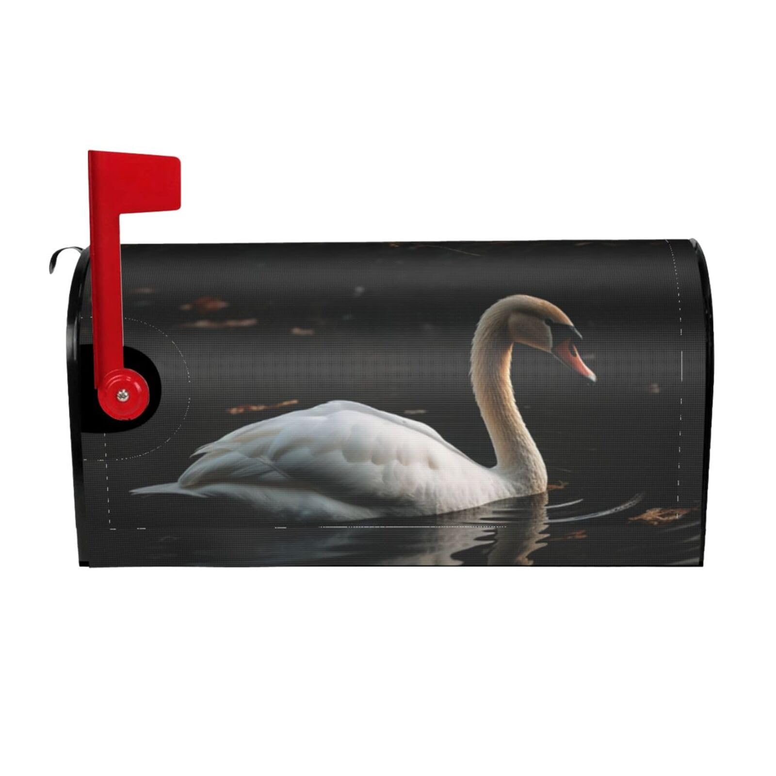 White Swan Mailbox Covers Magnetic Wraps Post Letter Box Cover Garden Home Decor 25.5x21 in