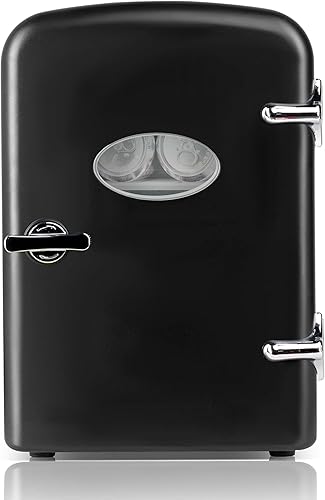 Simple Deluxe Mini refrigerador de 4 litros6 latas con ventana de observación, refrigerador portátil y calentador pequeño sin freón, refrigerador