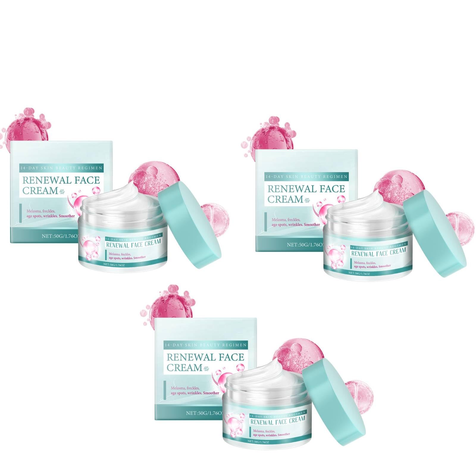 Saam Face Cream, Saam Renewal Face Cream, Renewal Face Cream Anti-Wrinkle Facial Cream, Anti-Wrinkle Moisturising Cream, Brightening Cream, Daily Women Skincare Non-Greasy Face Cream (3Pcs)