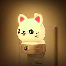 DORESshop Cat Night Lights Plug Into Wall, Cute Night Light for Kids, 8-Color RGB LED Night Light with Dusk to Dawn Sensor, Nightlight for Kids Room, Bathroom, Bedroom Décor, Children Gift