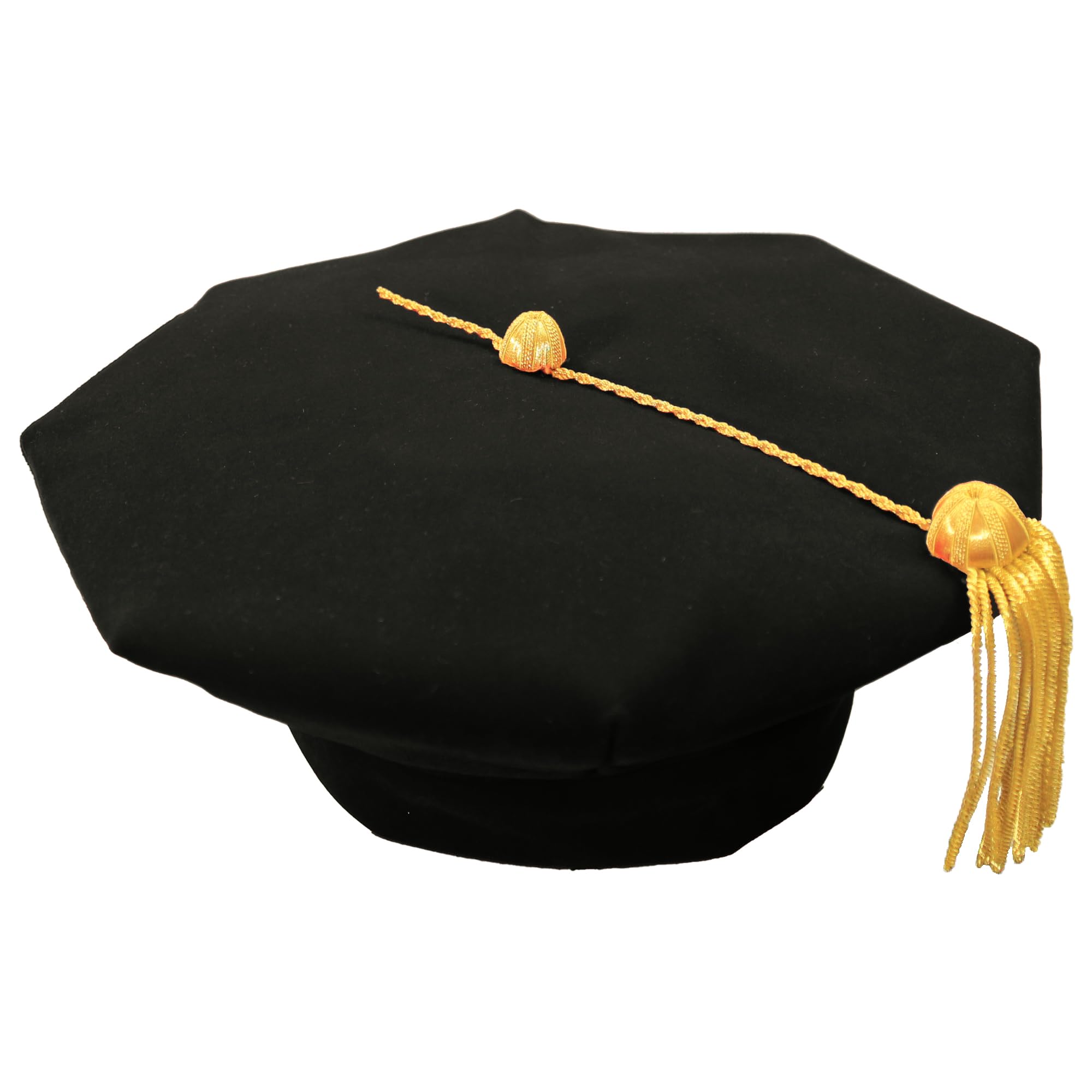 goprety Doctoral Graduation Tam with Bullion Tassel 8 Sided velour