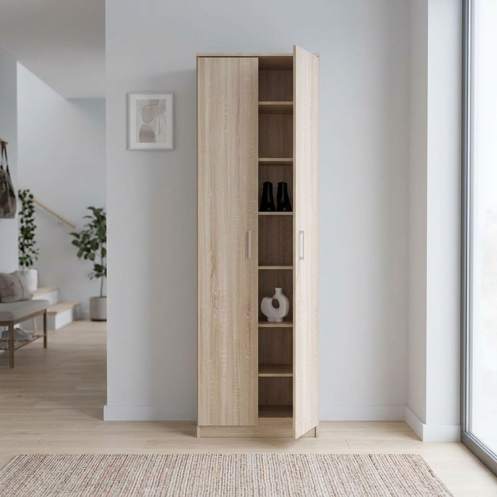 milani home Armadio scarpiera con 7 scaffali di Design Moderno Contemporaneo cm 60 x 33 x 192 h