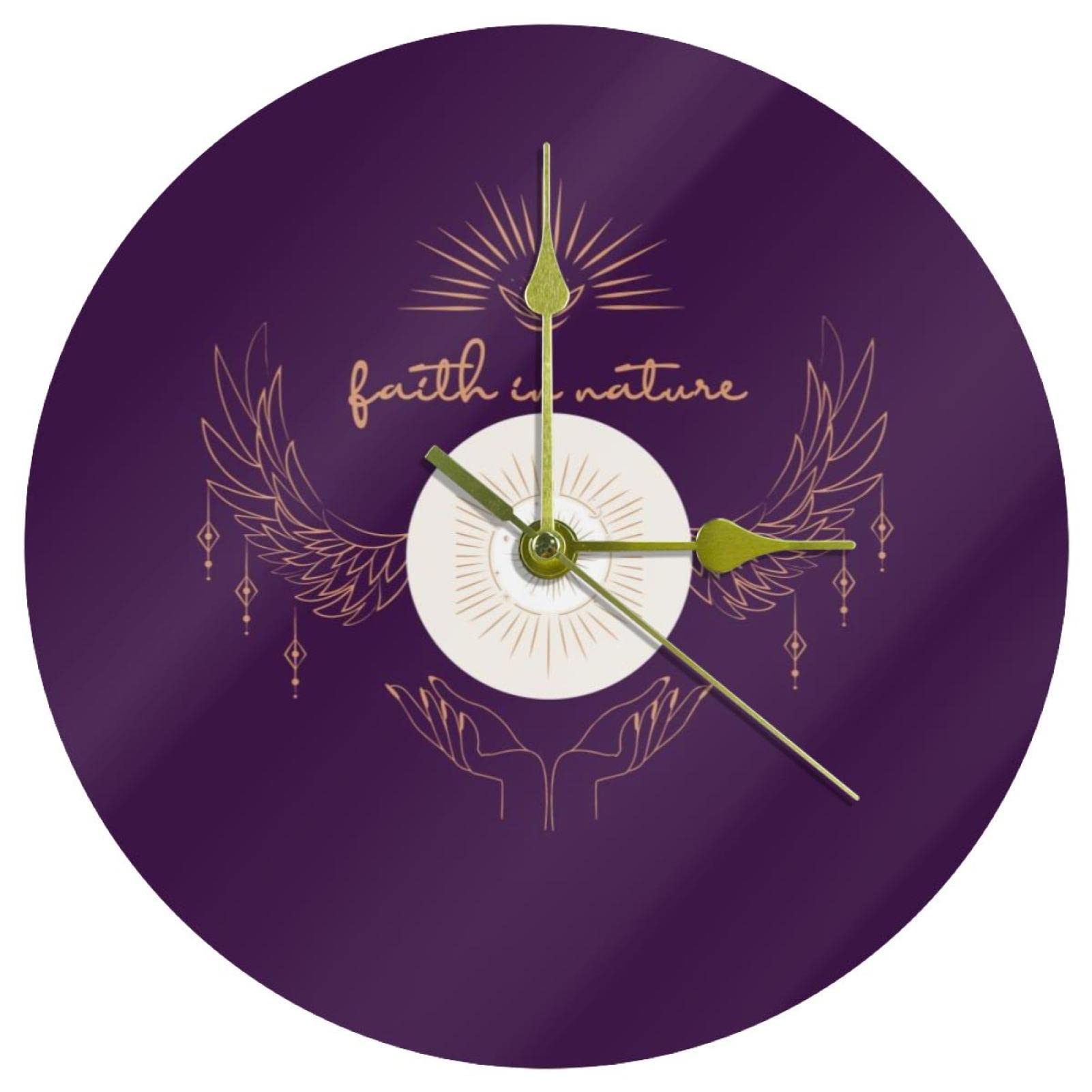 Horloge murale lune et soleil en acrylique de 24 cm silencieuse