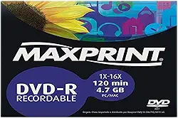 MÍDIA DVD-R Gravável MAXPRINT 4.7 GB - 120 MIN - 16X - Envelope papel