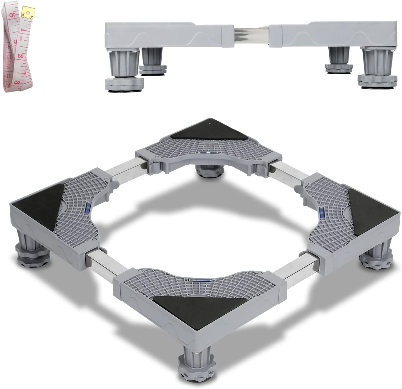 Verstellbarer Waschmaschinenständer 42-65 Cm - Robuster Sockel Mit 4 Füßen Für Waschmaschine & Trockner