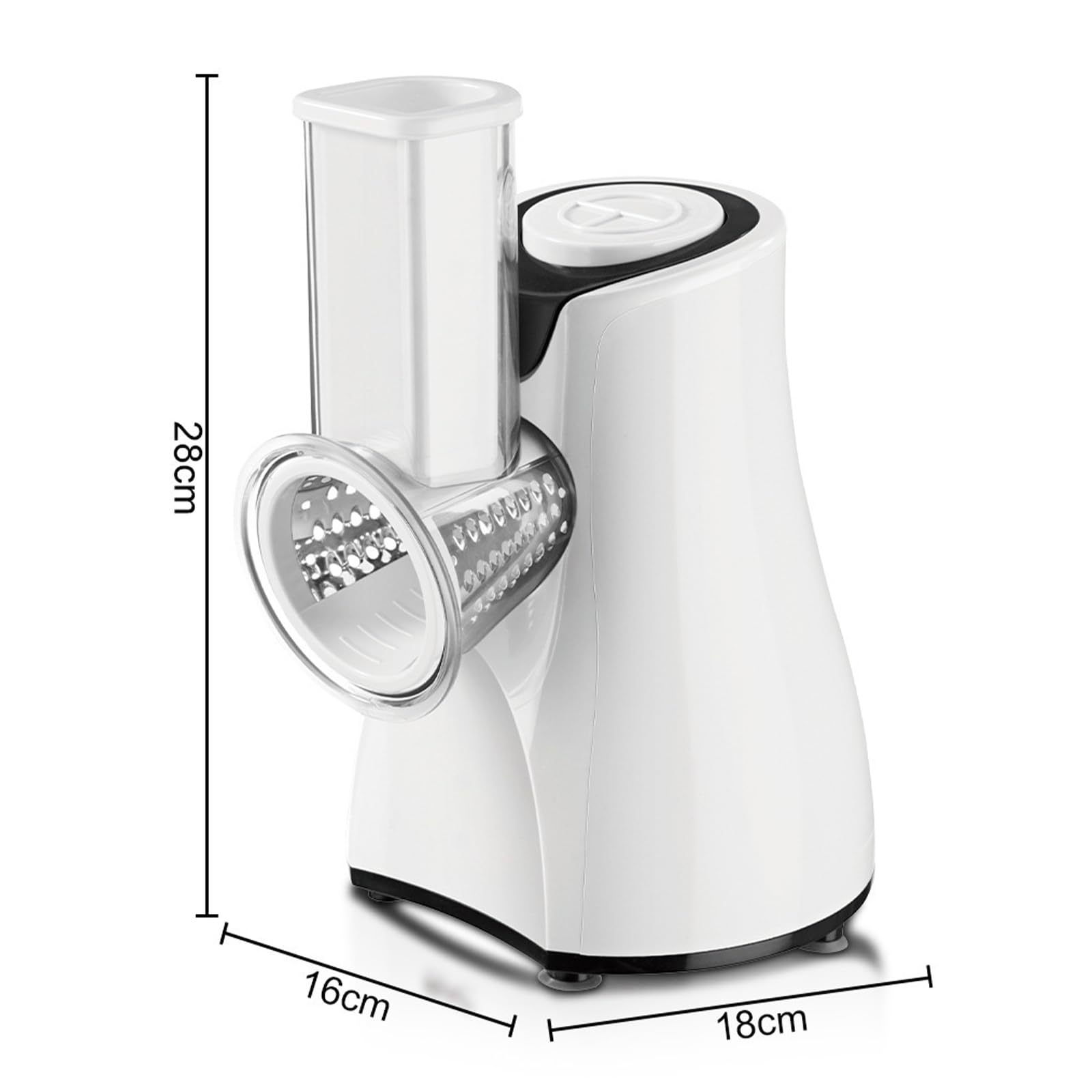 Recortador de verduras eléctrico 5 en 1,800 W, retocadora de verduras con 5 cuchillas Tambor intercambiables,Picadora eléctrica para queso,Zanahorias,Frutas,Patatata,Pepinos (blanco)