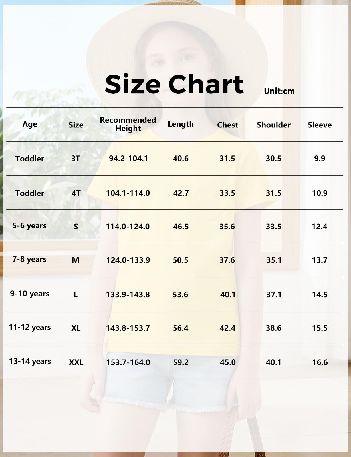 Spring&Gege T-shirt à manches courtes pour fille en coton col rond T-shirt de sport décontracté avec poche en forme de cœur pour l'été Couleur unie Hauts décontractés