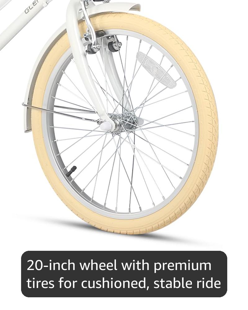 Glerc Missy 20 24 26 Inch Girl Cruiser Hybrid 6-Speed City Bicycle for Youth Girls Over 8 Years Old with Wicker Basket & Kickatand, Multiple Colors