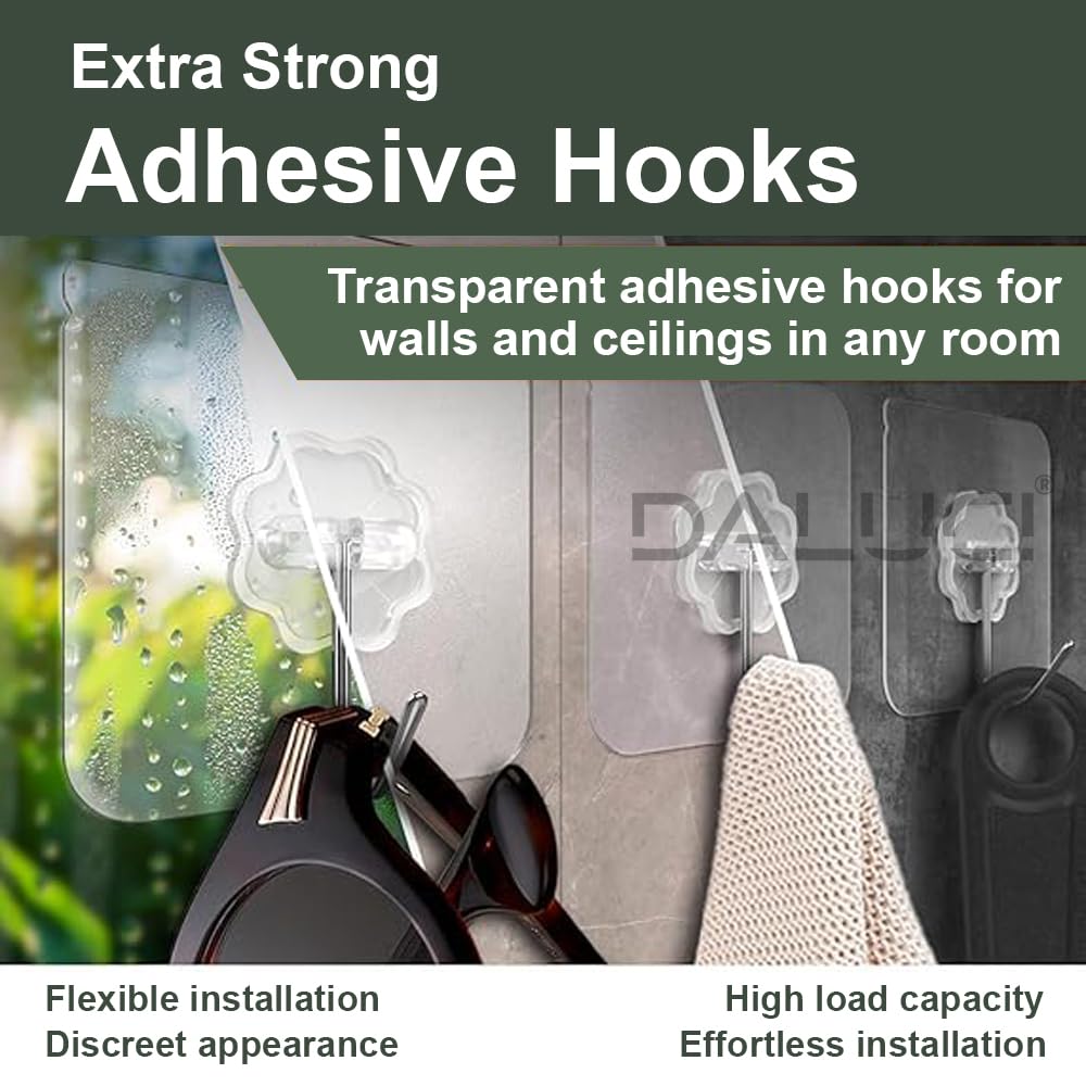 DALUCI Self Adhesive Hooks - Damage-Free Wall Hanging -8