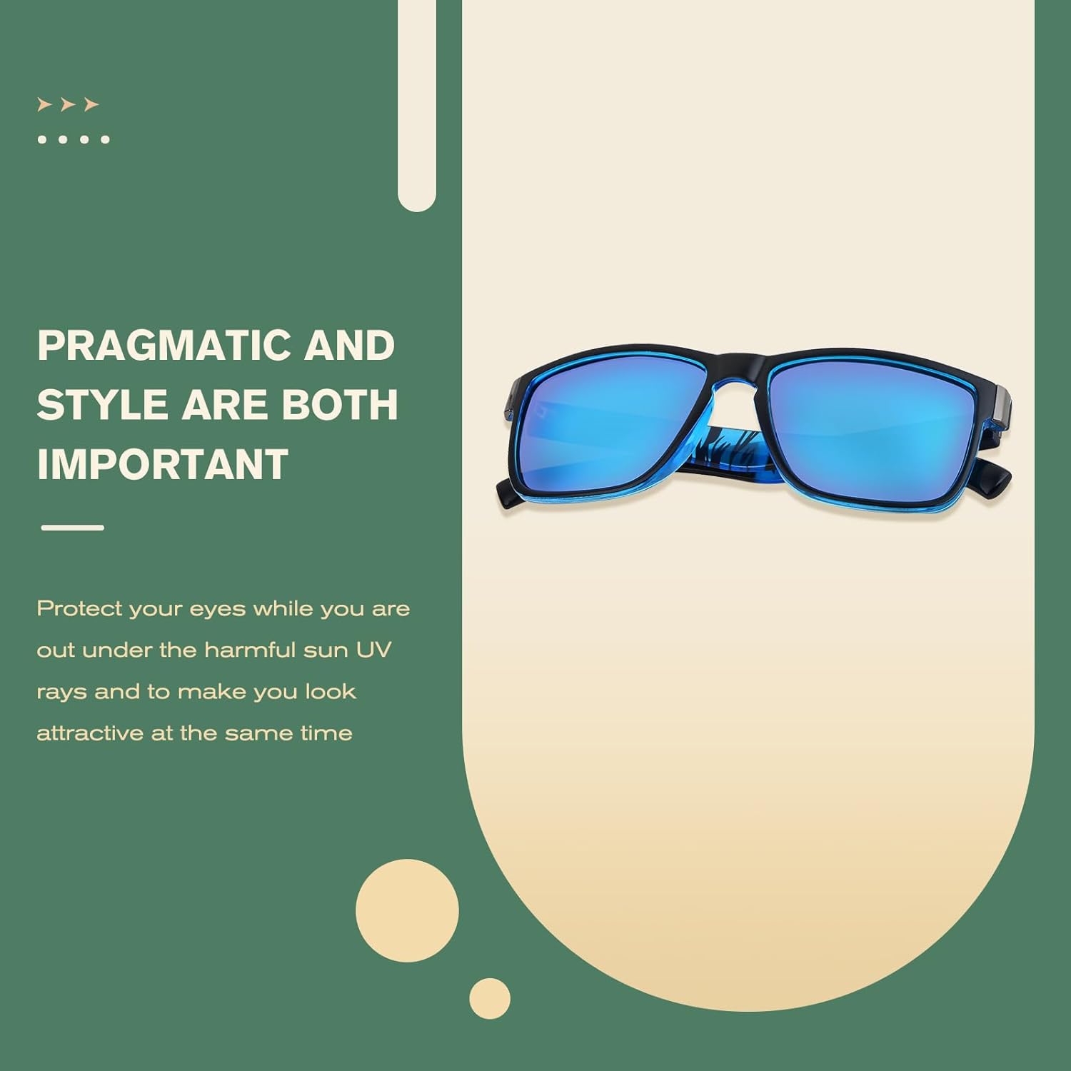 Polarized Sunglasses for Men Classic Square Sun Glasses with UV400 Protection for Driving, Fishing, Travel, Sports - Image 2