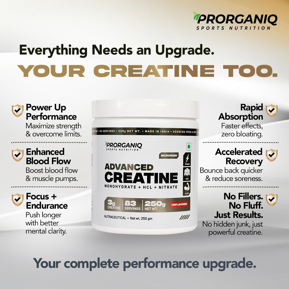 Advanced Creatine Monohydrate + HCL + Nitrate | 3-in-1 Formula | Micronized Powder for Men & Women (100 Grams, Unflavoured) — Amazon image 7