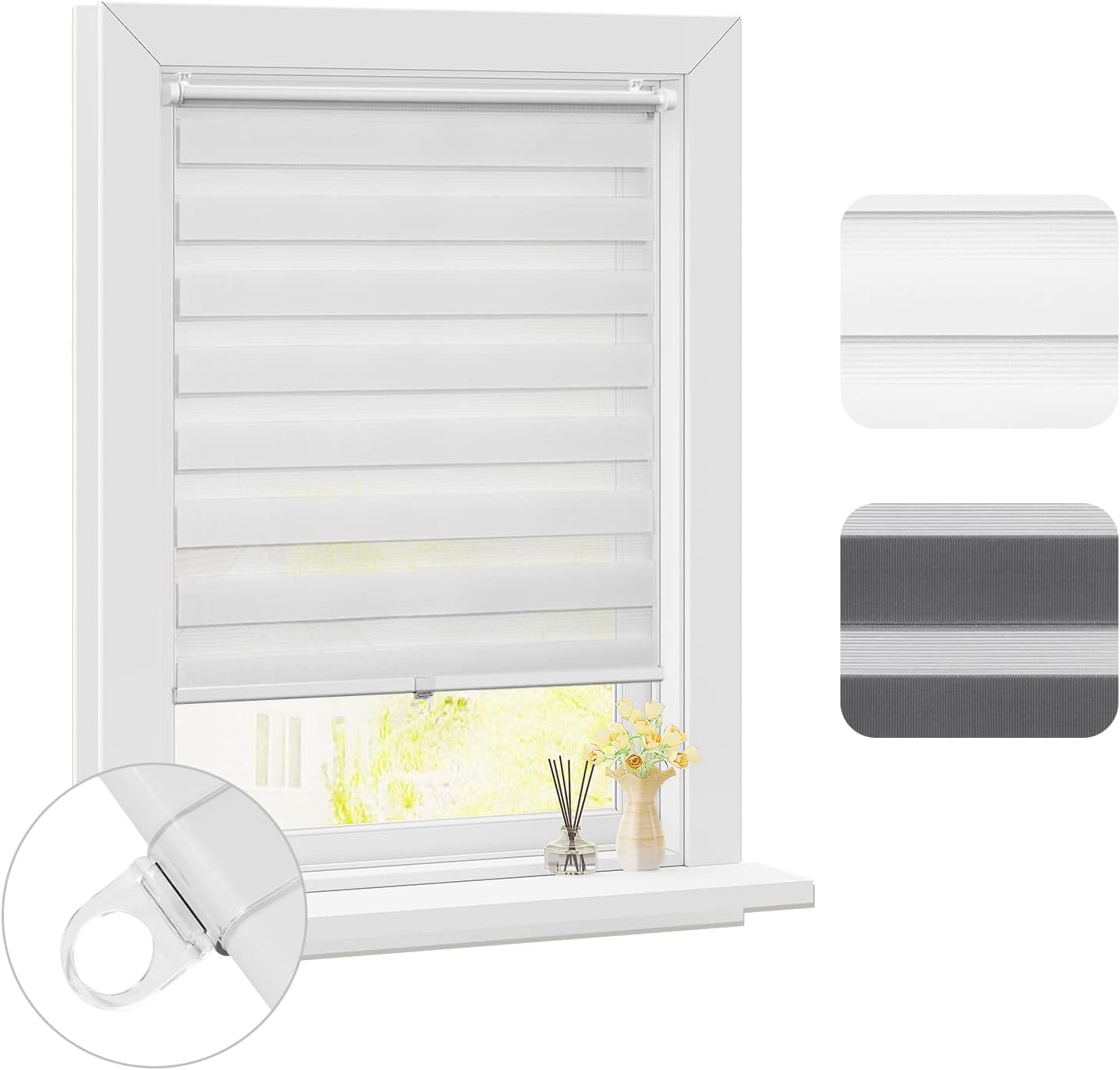 Tenda A Rullo Doppia Giorno/Notte - Personalizzabile, Foratura, Tessuto 100% Poliestere, 27 Colori - Foto 4