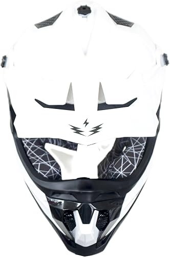 Miniatura 6 de 1Storm Casco de motocross para adultos, ATV Dirt Bike BMX MX Downhill Mountain Helmet Track Style JH601 blanco brillante