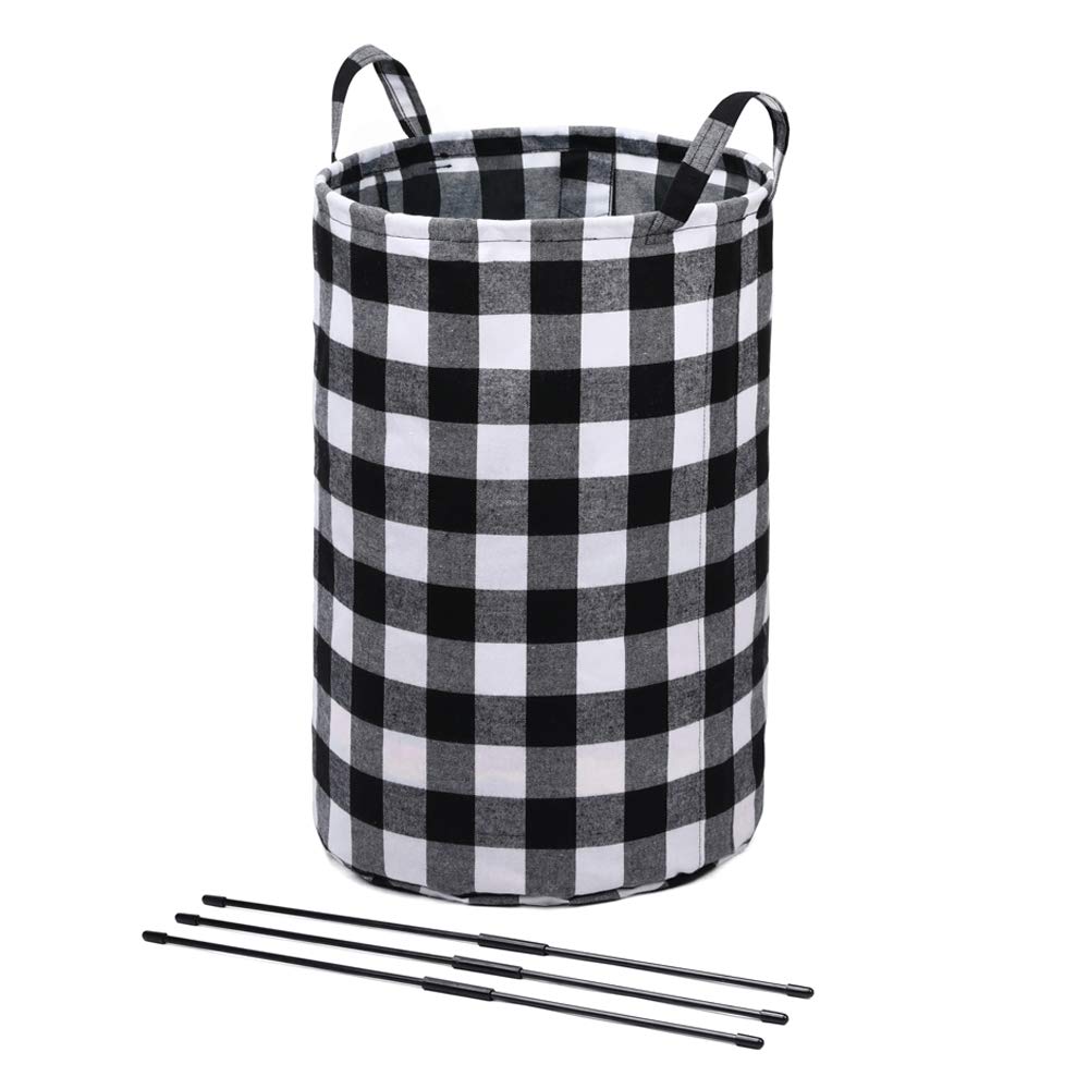 Waterproof Laundry Basket Well-Standing Laundry Hamper Large Capacity Laundry Nursery Storage Basket with Detachable Brackets Multi ZCGzyl-yuan-heibaige