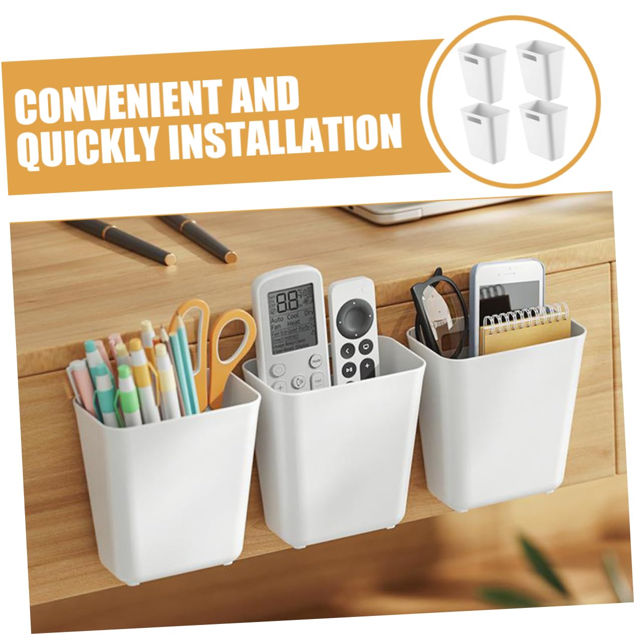 IMIKEYA Soporte Remoto de Pared Blanco Pp 4 Piezas para Hogar
