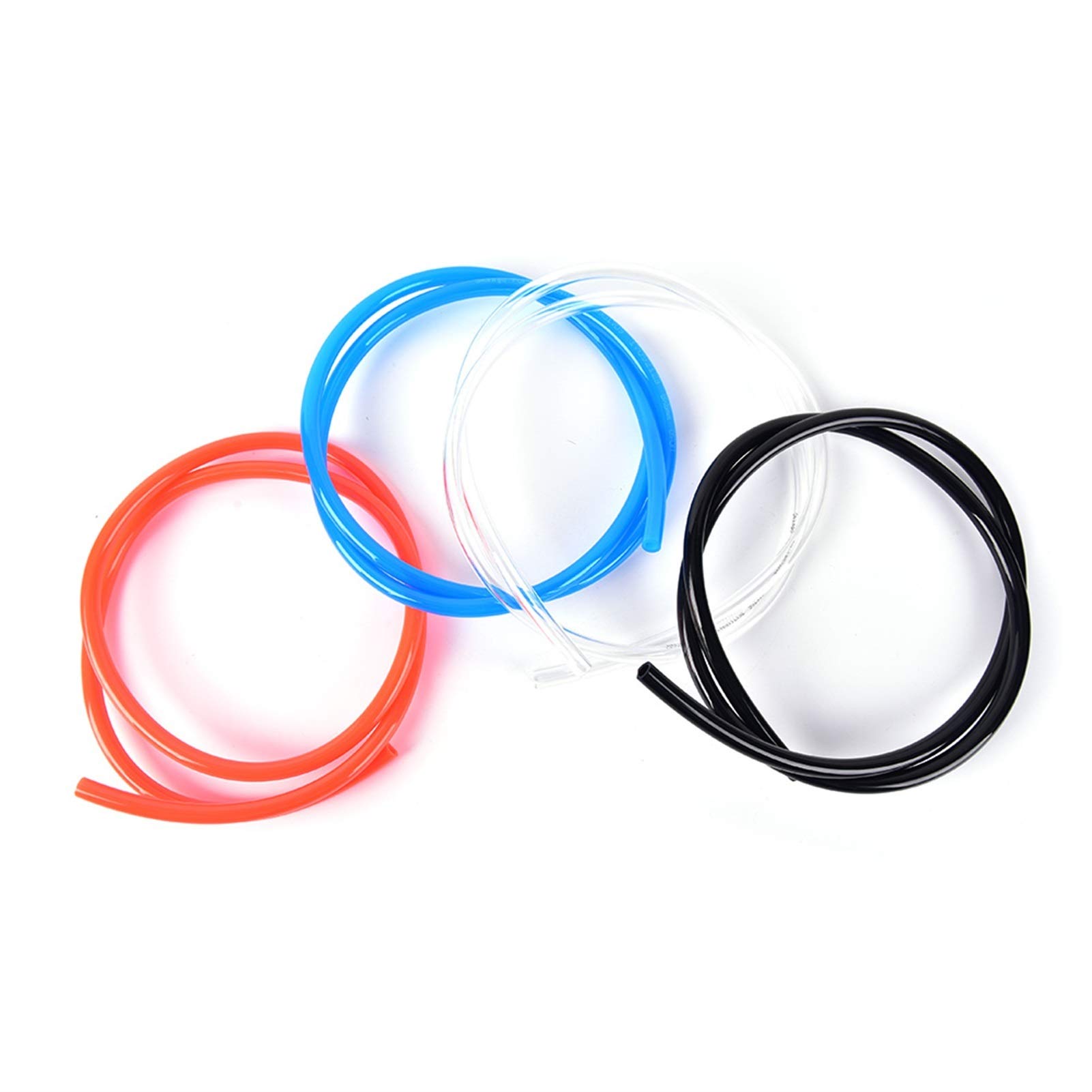 Tubo de goma de silicona flexible transparente, tubo de goma de silicona para motocicleta, manguera de agua de combustible de 5 mm de diámetro interior, 8 mm de diámetro exterior, 1 m, multicolor