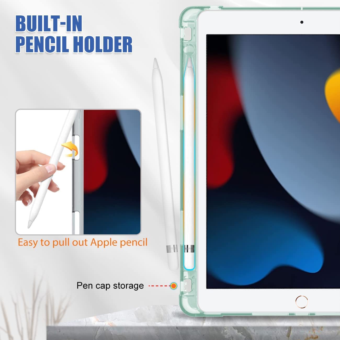 MoKo - Funda Para IPad De 9./8./7. Generación Con Portalápices (2021