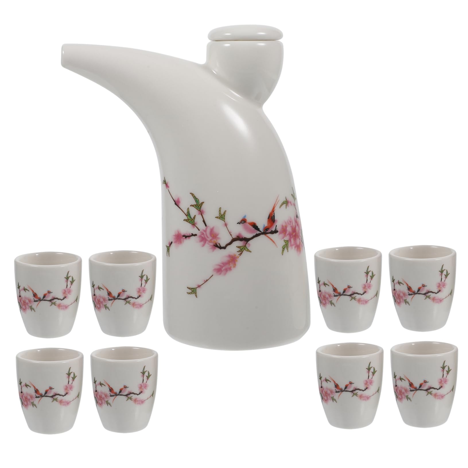 NAMOARLY 8-piece Ceramic Wine Pot Set Traditional Sake Kettle Cups Forweddings Parties