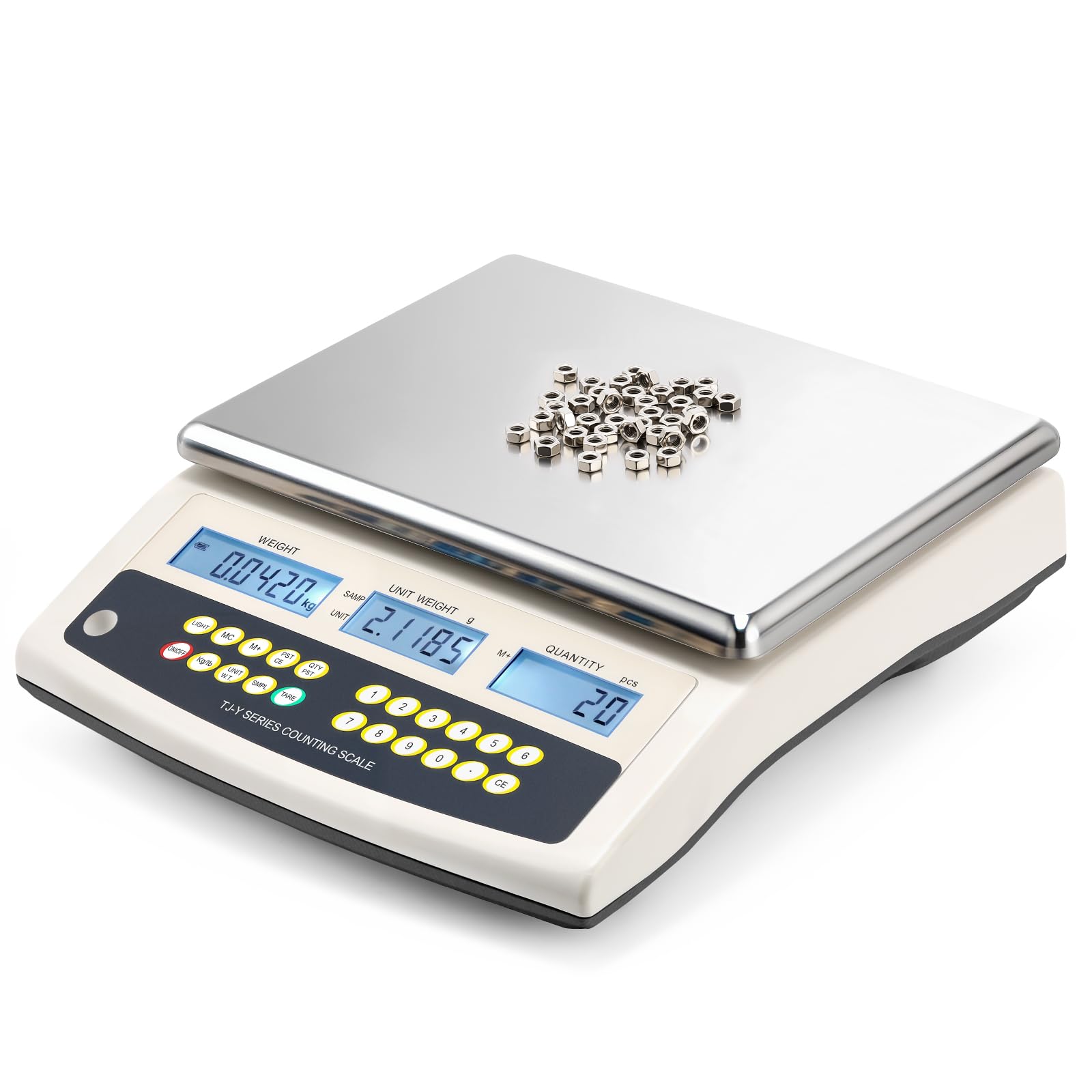 Bonvoisin Bilancia di Conteggio Digitale 6 kg x 0,1 g - Bilancia Industriale Multifunzione con Tara, Conteggio, Allarme - Uscita Dati RS232 - Batteria Ricaricabile - Per Parti e Monete