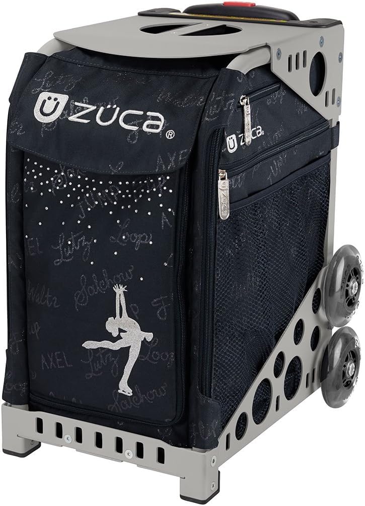 L'Estel Skates - ZUCA - ZUCA Sport Print Ice Queen - Carro Zuca Gris con Funda Ice Queen Navy - Trolley/Bolsa/Maleta/Silla Porta Patines Zuca - Patinaje Artístico