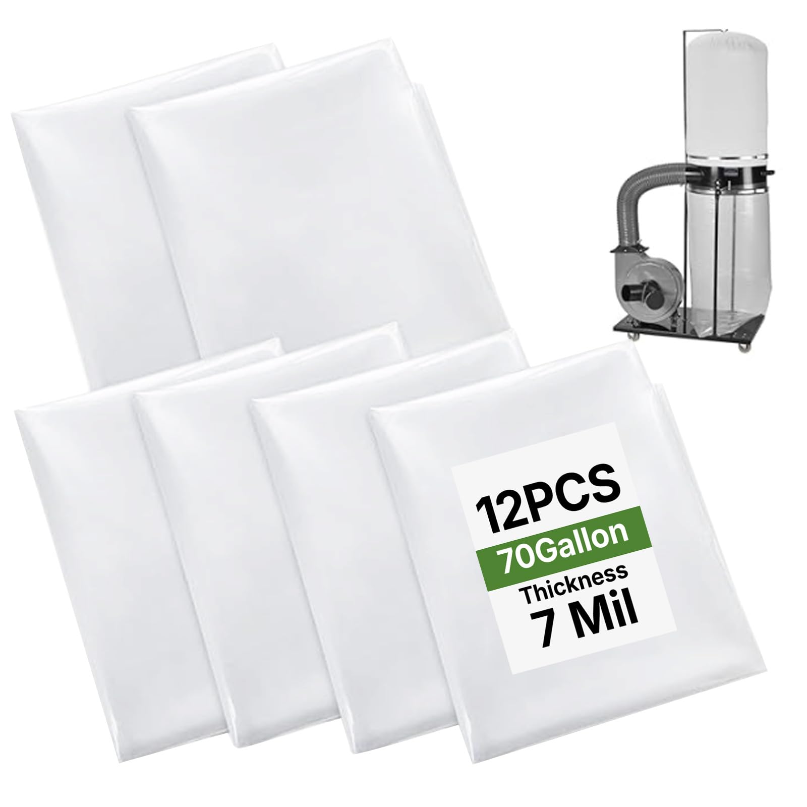 Xsourcer 12 Pack 7 Mil Two Sided Dust Collector Bags