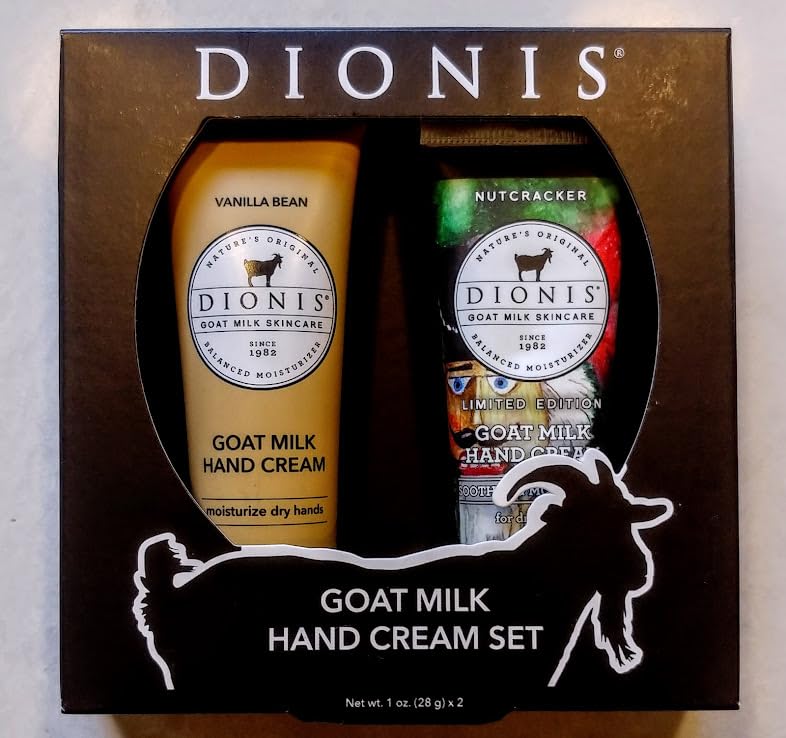 Dionis, Goat Milk Hand Cream Set, Vanilla Bean & Nutcracker, Dermatologist Texted. 1oz X 2 tubes, (Set of One)