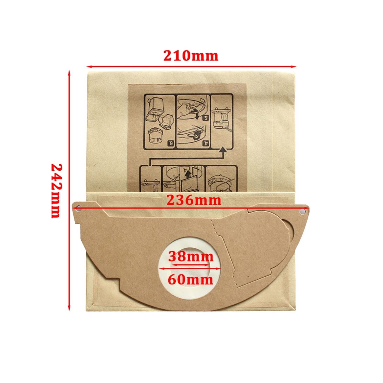Bolsas de filtros de Polvo de Aire de Repuesto compatibles con Piezas de aspiradoras Karcher Cartucho Filtro HEPA WD2250 WD3.200 MV2 MV3 WD3 (Color : HXL2030)