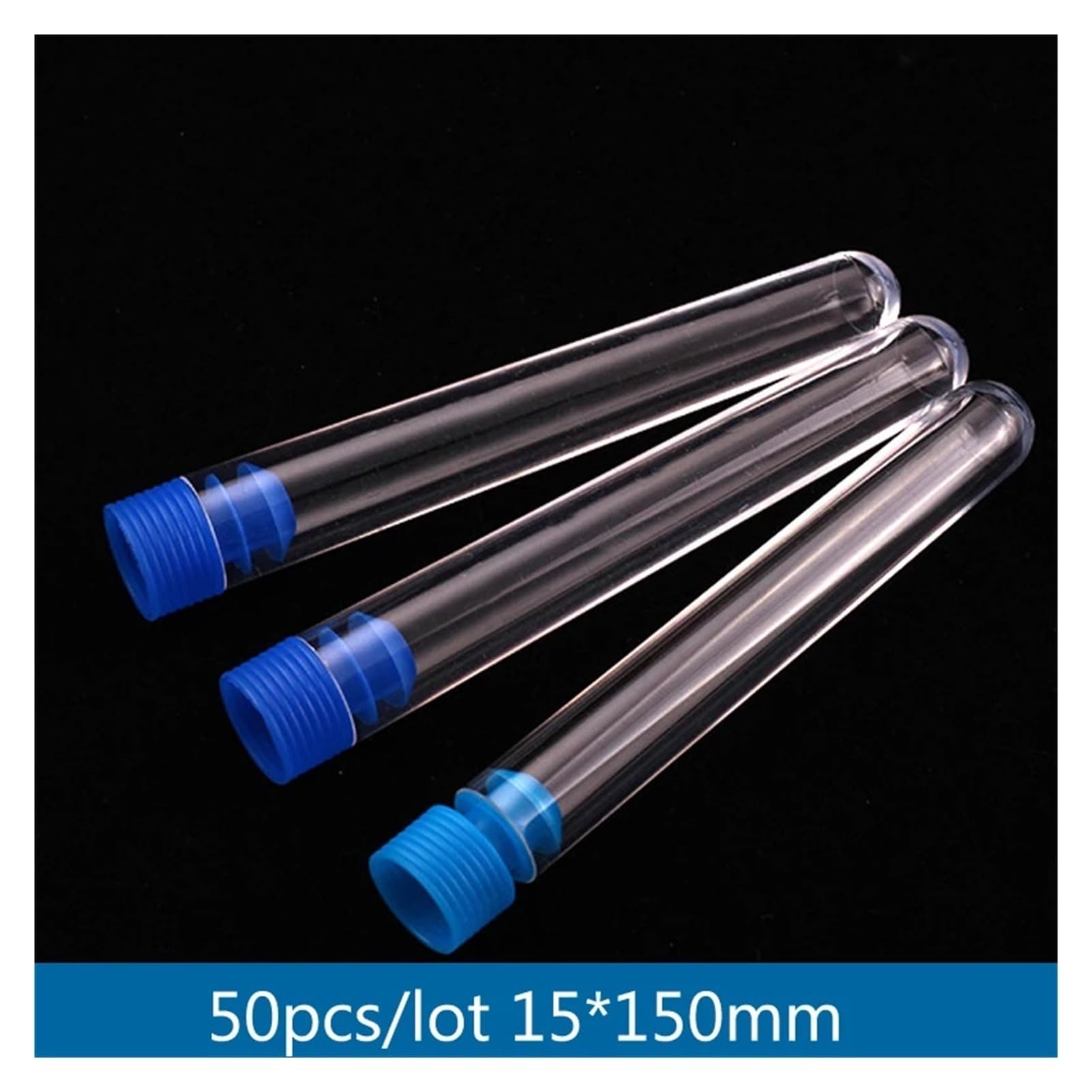 50 sztuk/opakowanie 15 * 150 mm laboratorium przezroczysta plastikowa probówka z zatyczką szkolne materiały laboratoryjne fiolki ślub