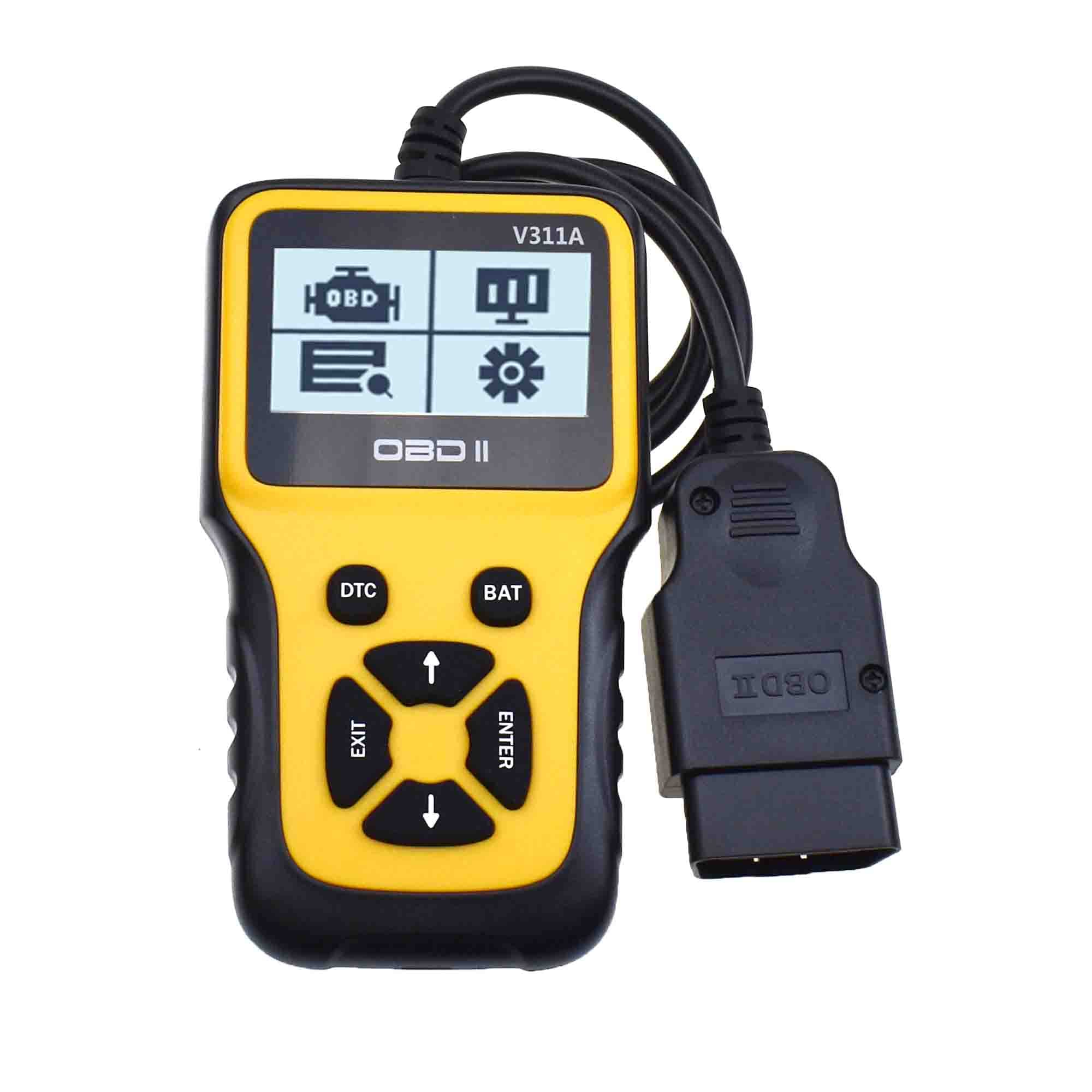 Reland Sun OBD2 Scanner, Enhanced Car OBD II Scanner Code Reader Handheld Universal Automotive Fault Diagnostic with Battery Test Tool