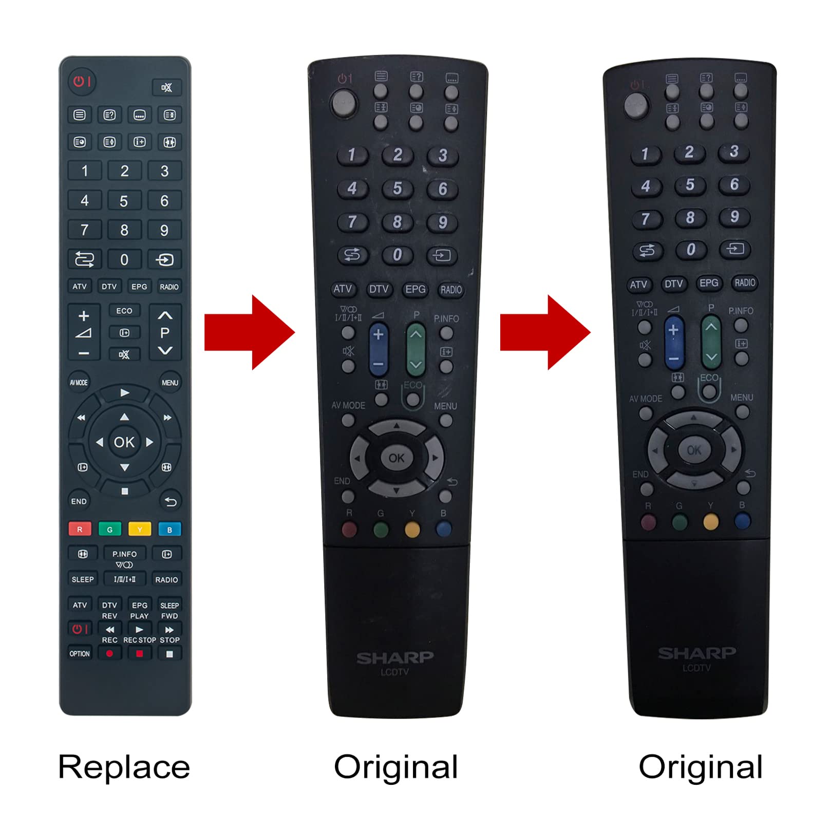 GJ220 Telecomando sostitutivo adatto per Sharp TV LED LC-22LE430E LC-26LE430E LC-32LE430E LC-24LD171K LC-32LD171K LC-40LD171K LC-50LD171K LC-32LD271K LC-40LD271K LC-19LE320 LC-22LE320 LC-26LE320