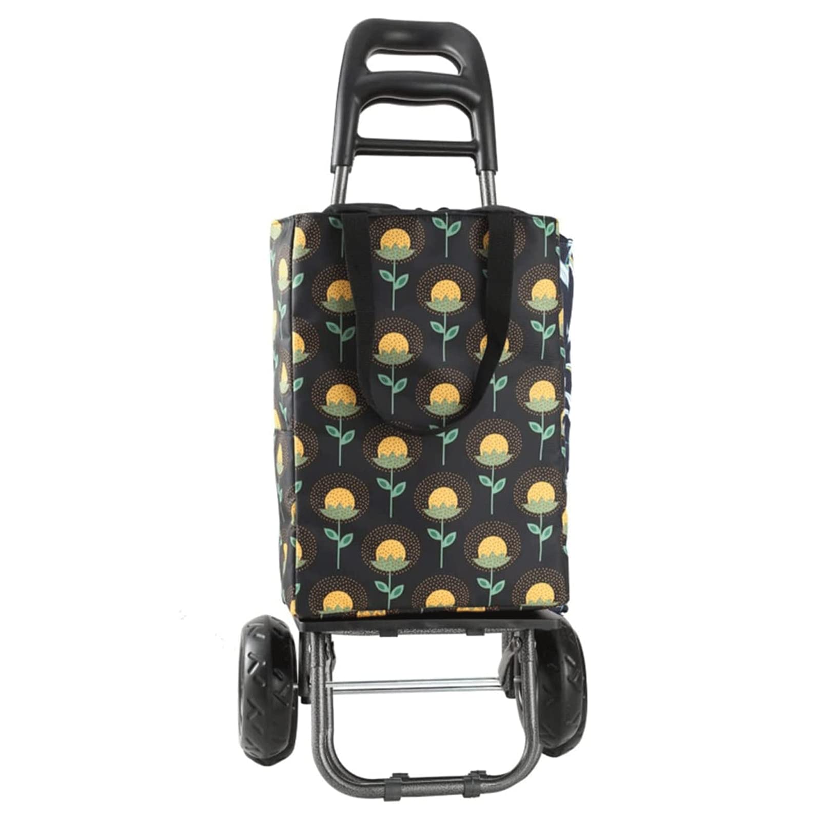 BAUBUYFoldable Shopping Trolley on Wheels Large Capacity Mobility Shopping Cart Lightweight Grocery Trolley Detachable Bag Suitable for Parents