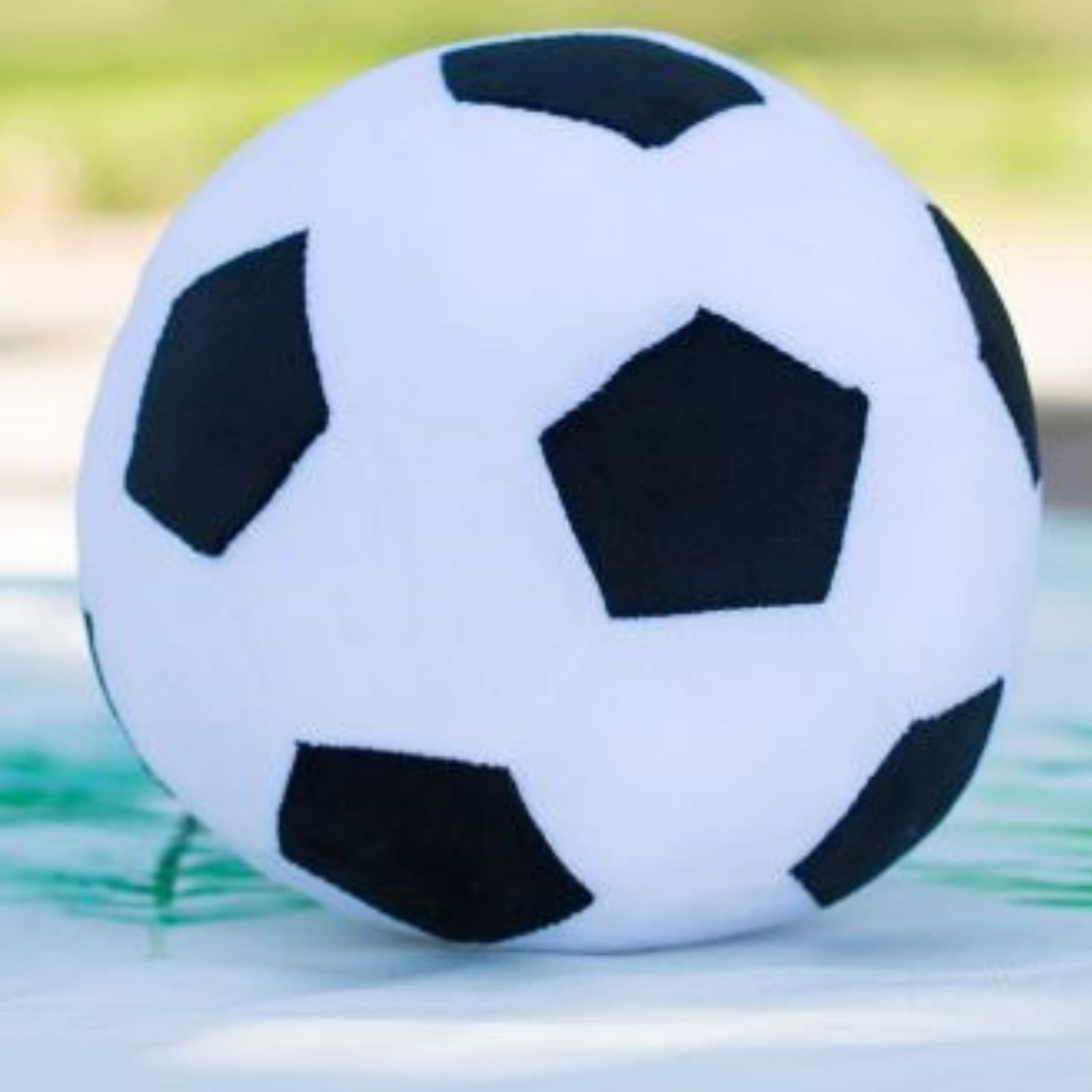 Soft Football Plush Toys Stuffed Sport Throw Pillow Plush Ball Gift Stuffed Animal Room Decor 11" (Black and white)