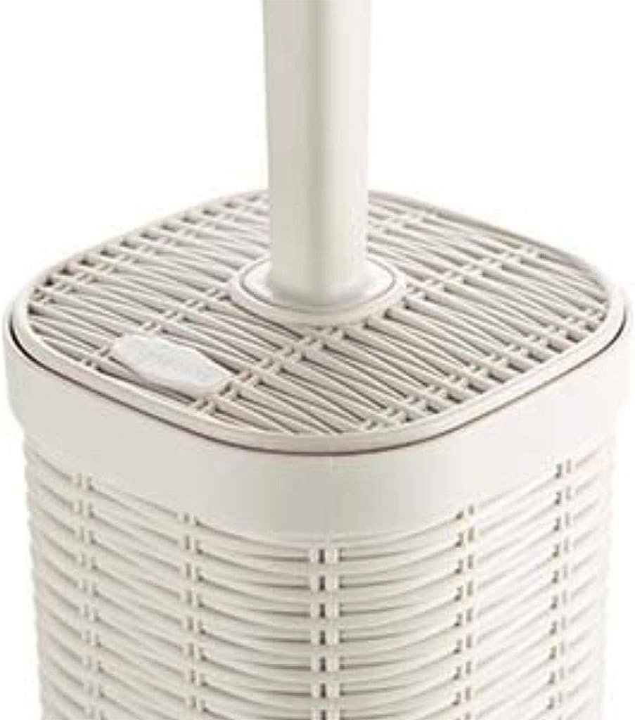 Brown Toilet Brush Holder-Rattan Woven Set, Plastic Material, Remove All Kinds of Dirt
