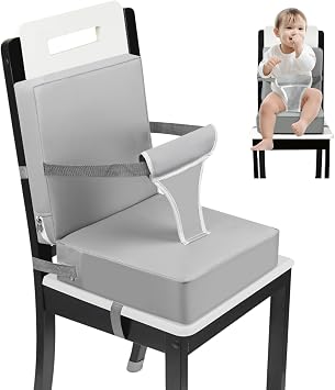 PandaEar Toddler Booster Seat for Dining Table, Portable High Chair Seat, Table Booster Seat for Toddler, Travel Highchair Booster Cushion with Backrest & Adjustable Seat Belt for Kids Child