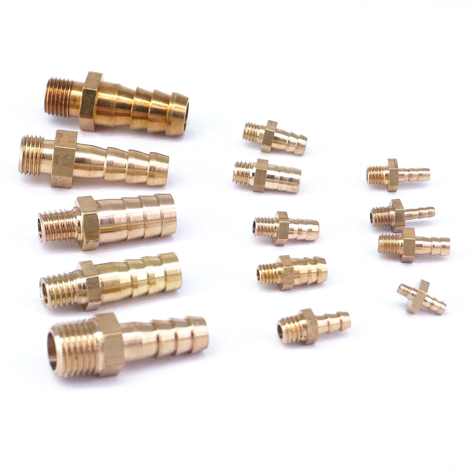 10PCS Hose Barb I/D 10mm x M10x1.5mm Metric Male Thread Brass Coupler Splicer Connector Fitting for Fuel Gas Water