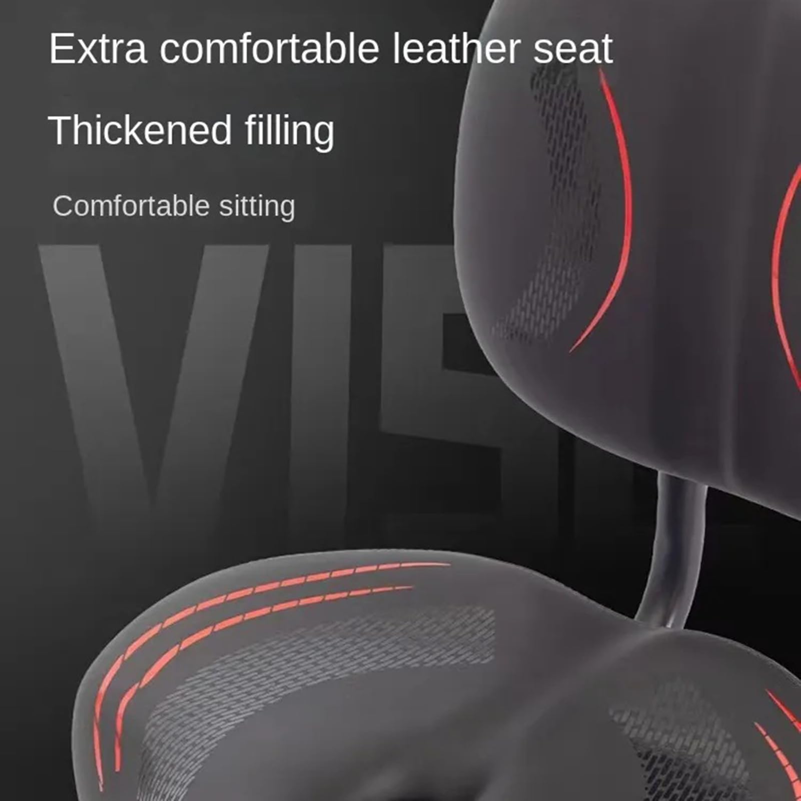 Seggiolino largo per bicicletta, con supporto posteriore, in memory foam, ammortizzante, per bici da strada, bici elettrica, esercizio fisico Teksome