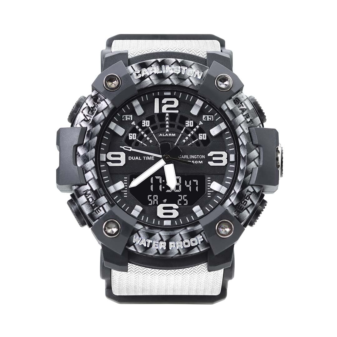 Carlington Analog-Digital Sports Watch Chronograph, Dual Time, Alarm, Stopwatch, Water-Resistant, Shock-Resistant, Back Light Display- The Perfect Wat...