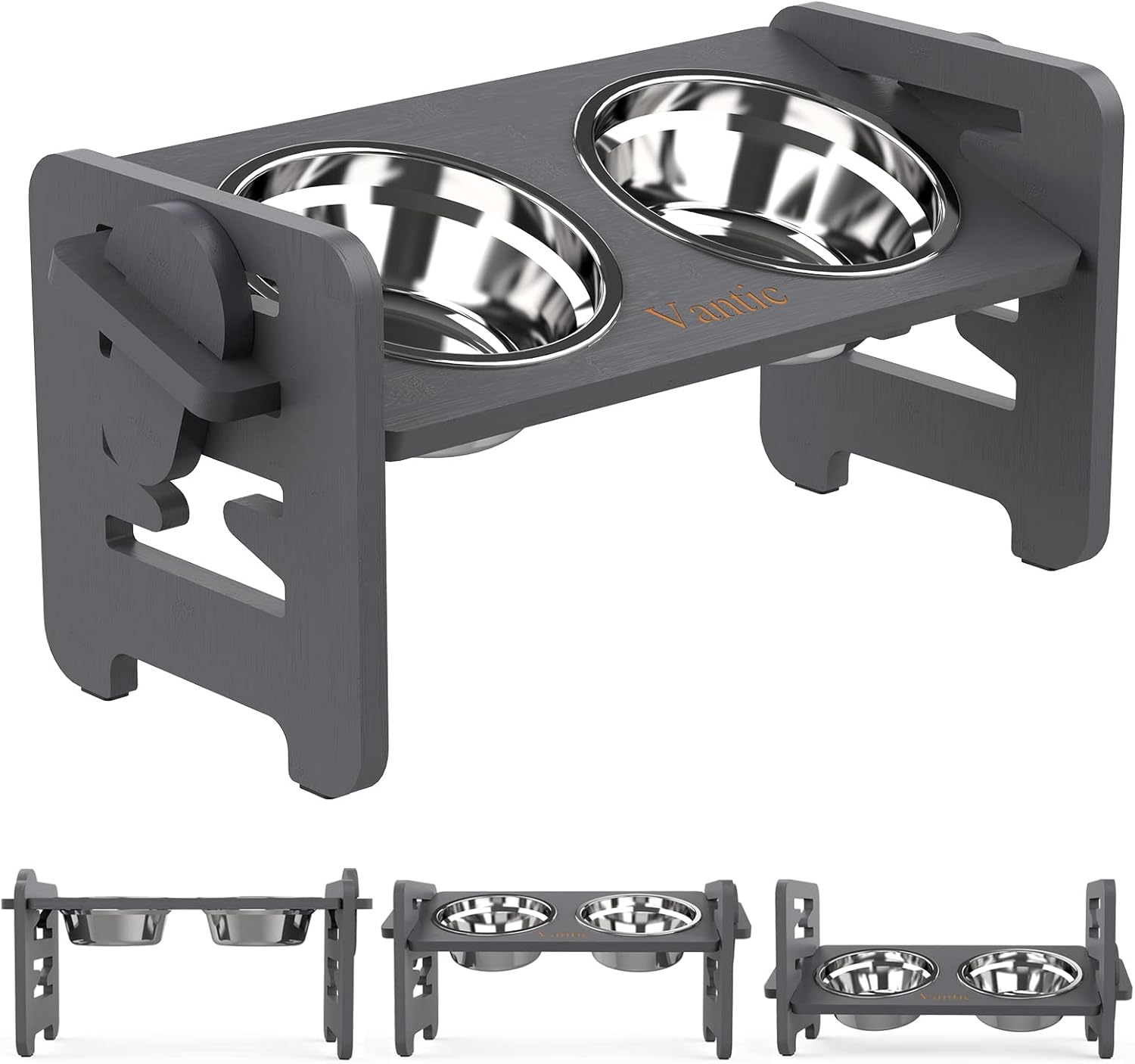 Pet Supplies Vantic Elevated Dog Bowls Adjustable Raised Dog Bowls