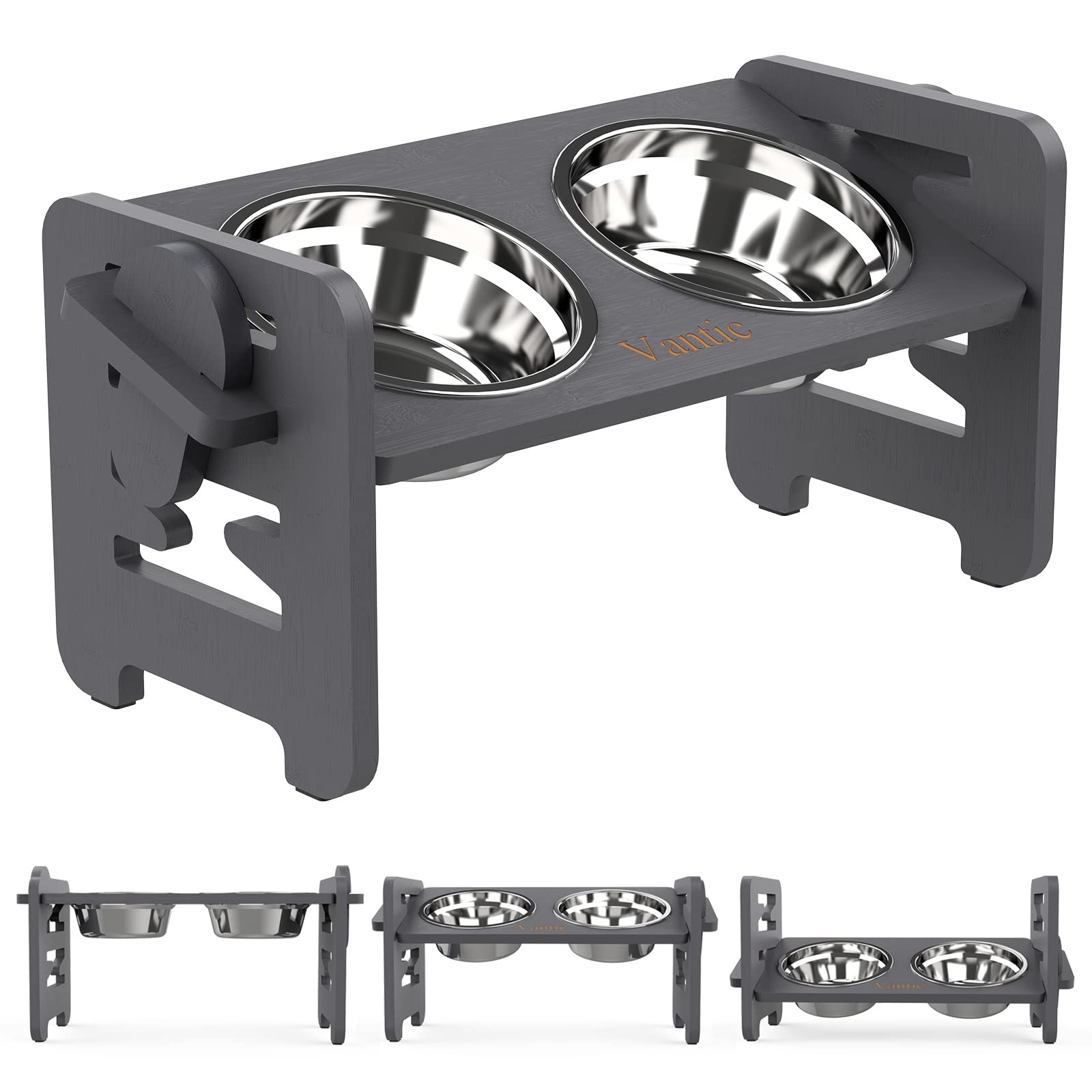 Vantic Elevated Dog Bowls Adjustable Raised Dog Bowls