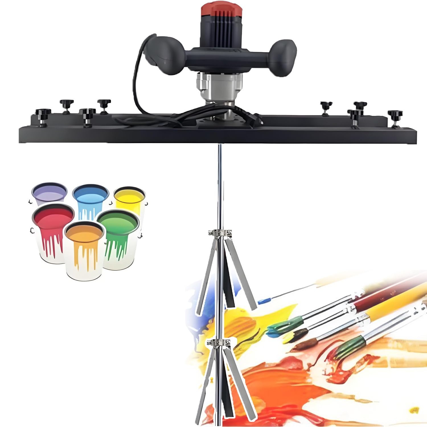 Mezclador de barro, mezclador eléctrico de mano de 3200 W con velocidad variable de 150 a 800 RPM, herramienta de agitación de pintura para mezclar mortero, epoxi, tinta