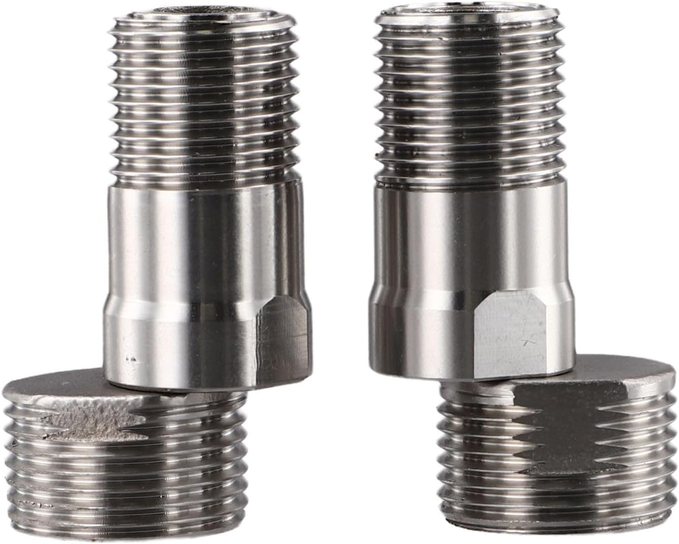 Adjustable Eccentric Nipple with For 360 Degree Rotation for Corner Joint Faucet and Shower Setup (2PCS)