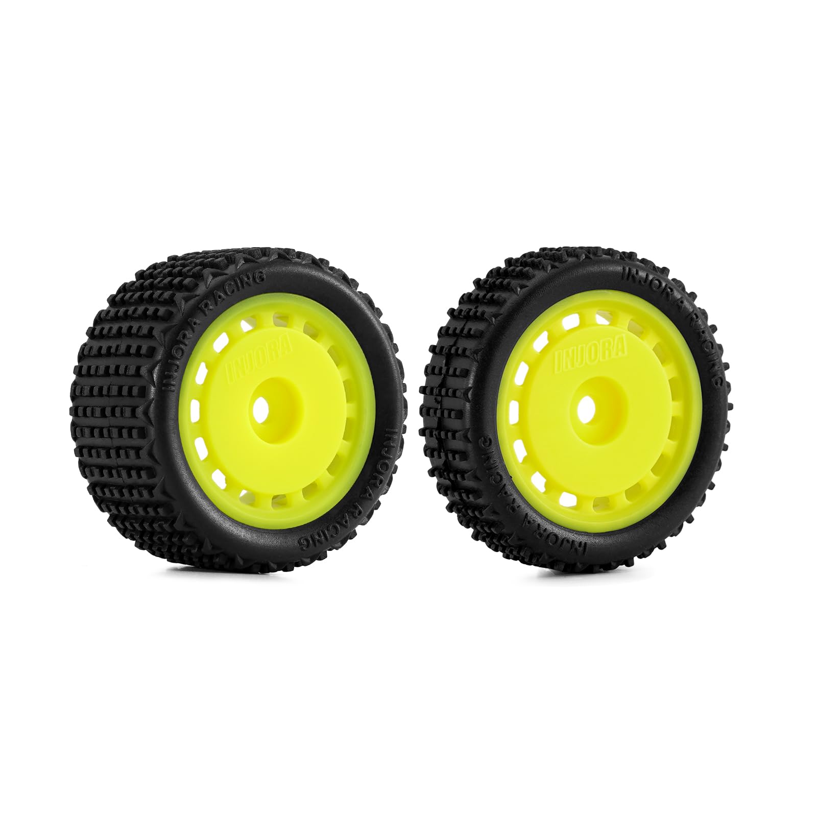 INJORA Pre-mounted Pin Buggy Tires & Wheels for 1/24 Losi Micro-B,4pcs, Yellow, 34*11mm, 35*17.8mm - Image 3