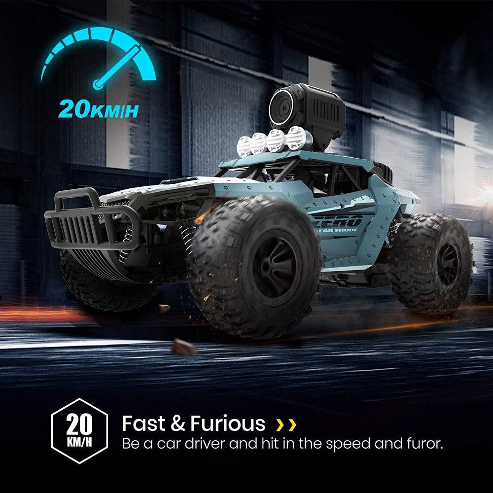 RC Cars 1/16 Scale Off-Road Remote Control Truck Remote Control Car with 720P HD FPV Camera High Speed Monster Trucks for Kids Adults Gift for Boys and Girls