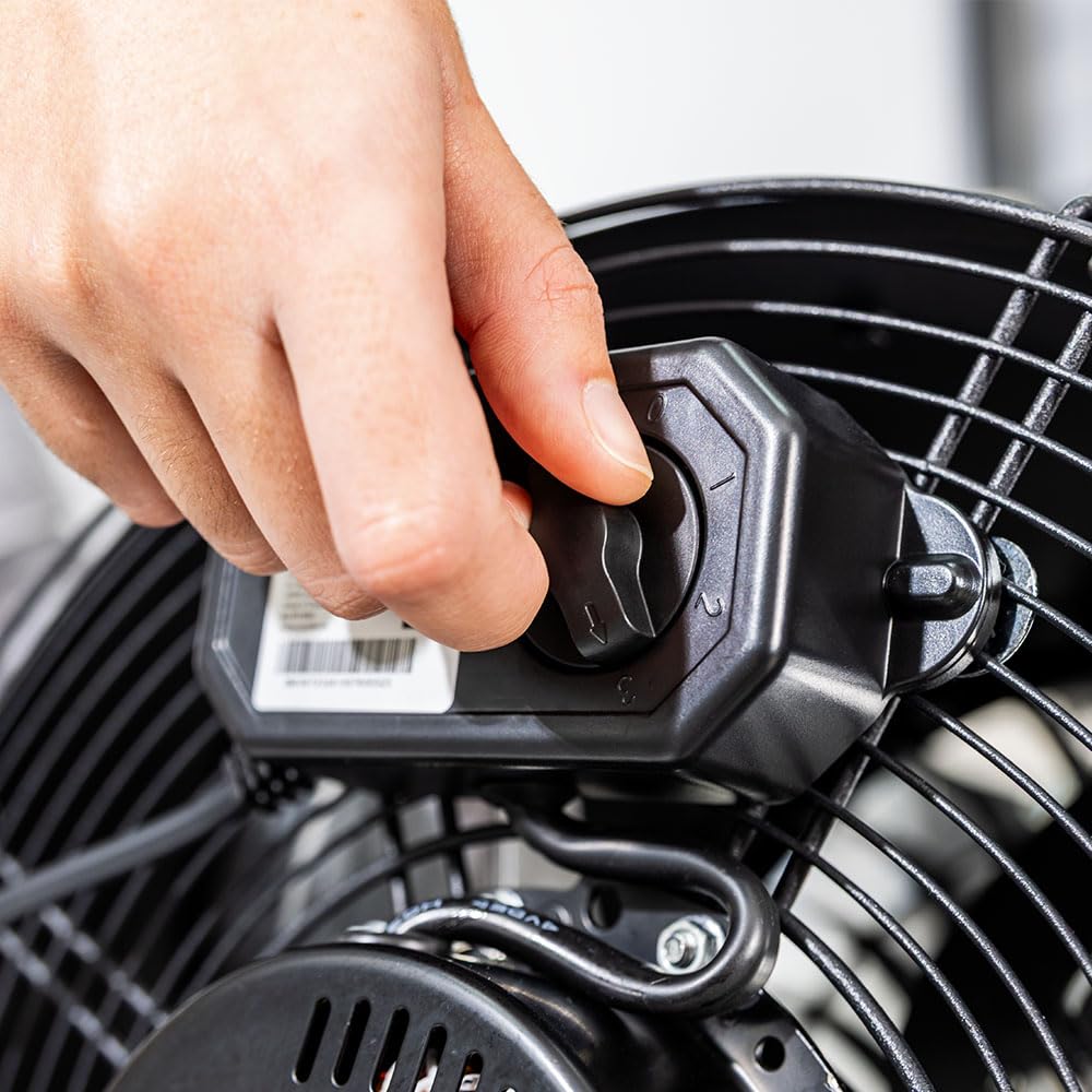 Cecotec Ventilatore da Pavimento Industriale Proindustry Flowcannon. 150W, Carcassa Metallica, 3 Velocità, 1300RPM, Flusso Aria 4800m³/h, Griglia Protettiva, Design Stabile, Inclinazione Regolabile