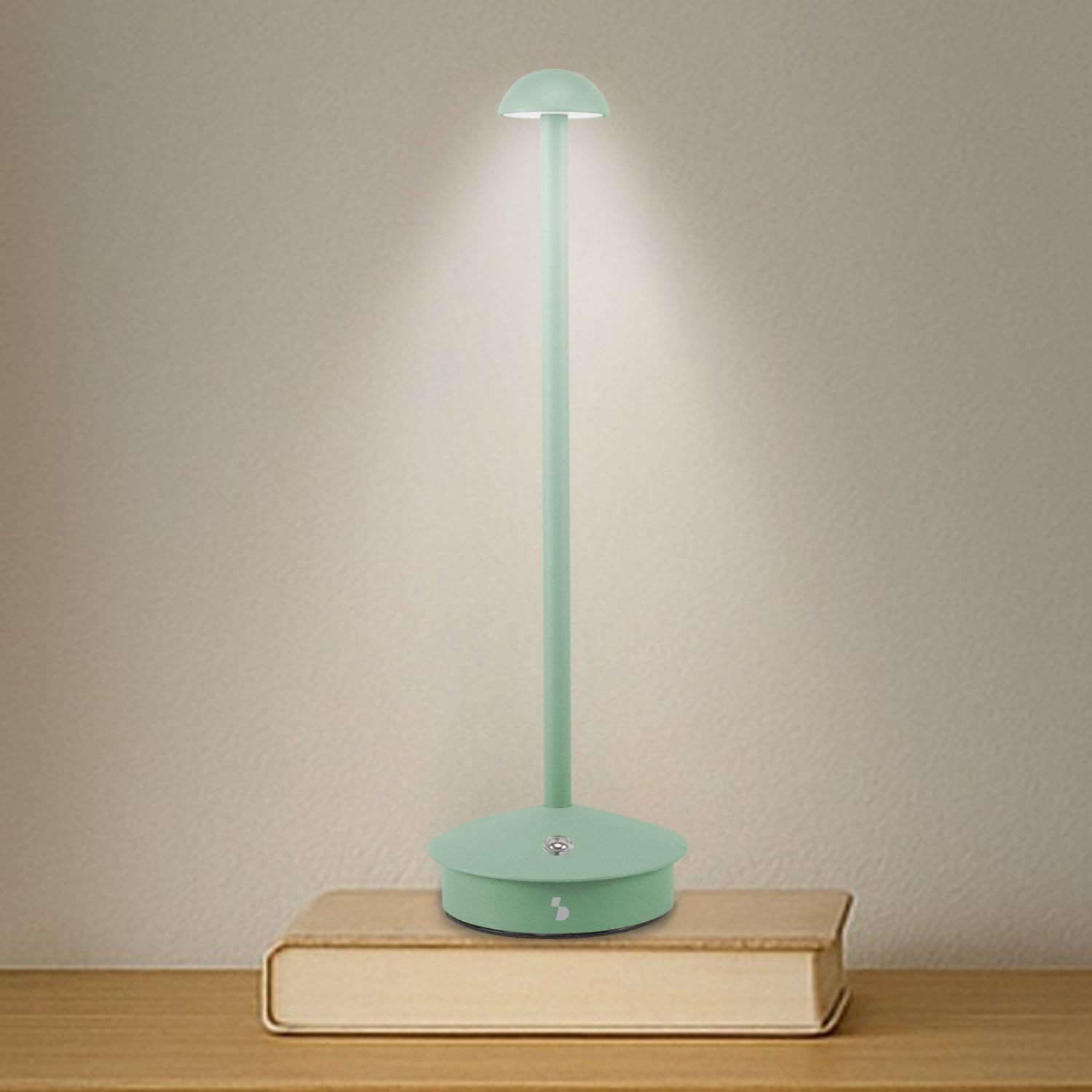 BEPER P207ILI150 Rechargeable Wireless Table lamp, 3 Colours, dimmable, USB Type-C Included, Portable for Desk, Bedside or Table.