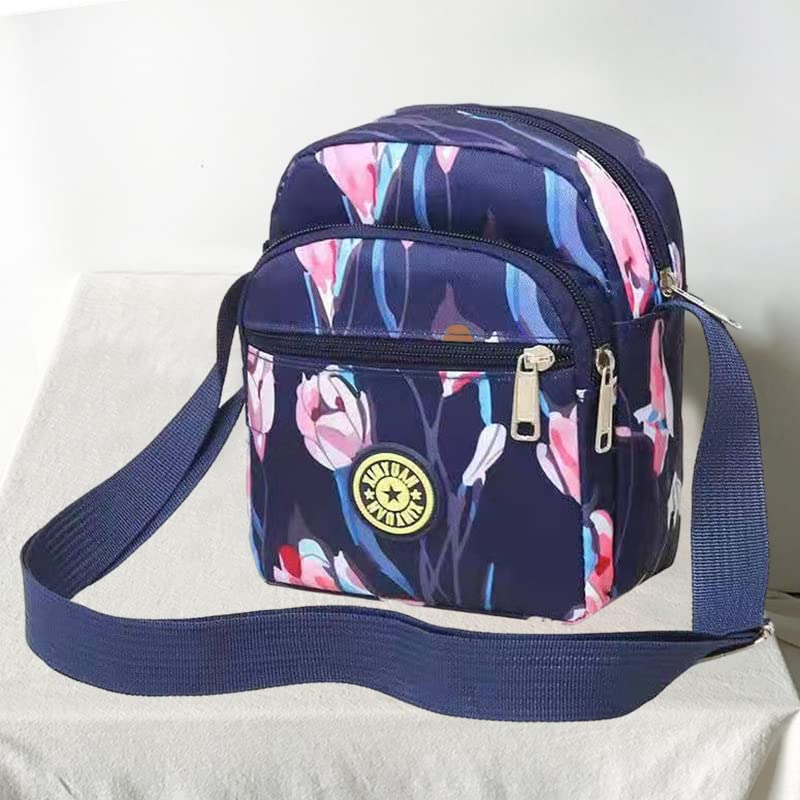 Image of MOMISY Women Mobile Messenger cellphone Bag Ladies Nylon Shoulder Cross Body Long Strap for College, Outing, Travelling, Work
